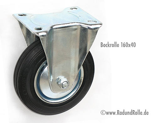 Bock-Rolle mit Vollgummirädern 160 x 40 mm 