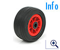 Pannensicheres Rad 180x80mm mit geschäumtem PU-Reifen auf Kunststofffelge