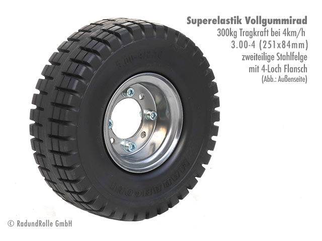 Superelastikrad mit Flangefelge